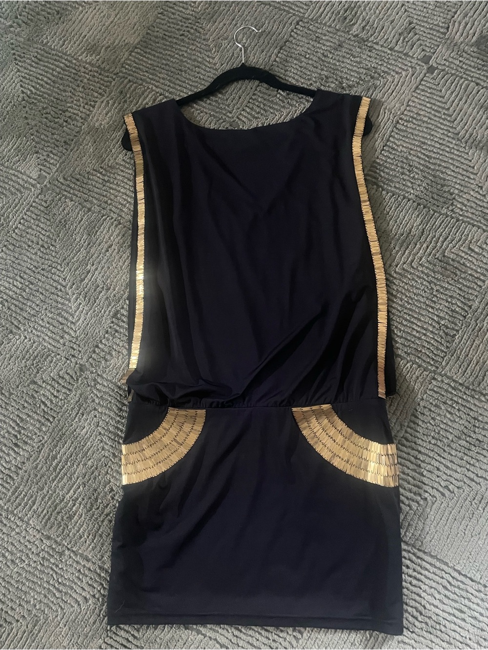 bebe Black Dress with Gold Sequin Accents - Picture 2 of 2